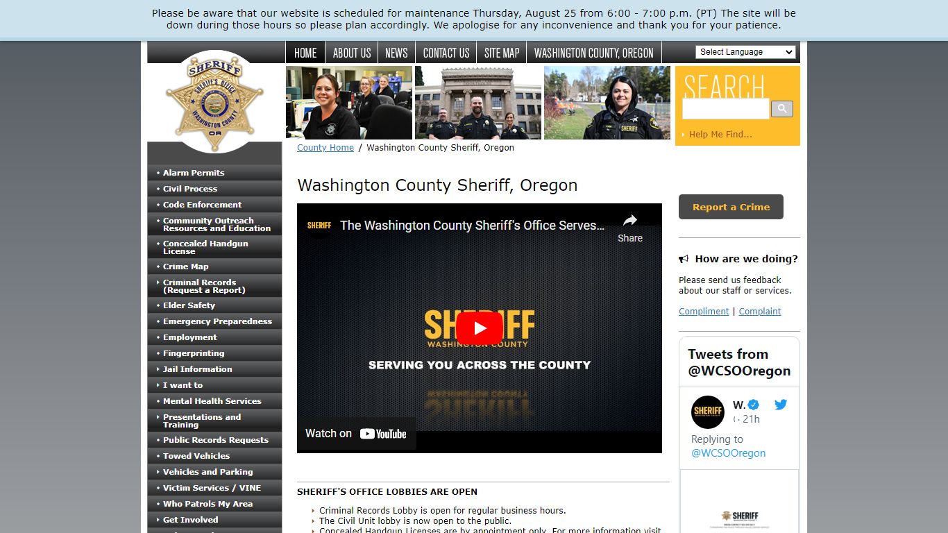 Sheriff's Office, Washington County, OR